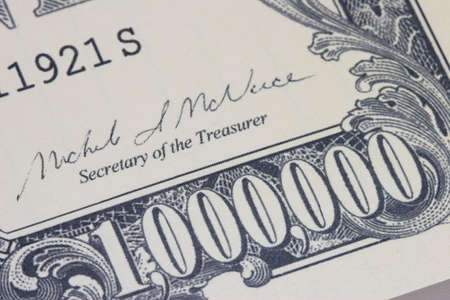Close-up of a 1 million dollar bank note