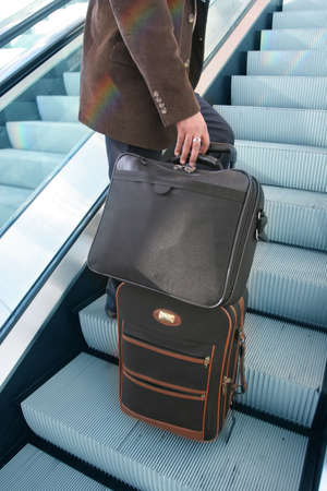 Business Man on Staircaseの写真素材