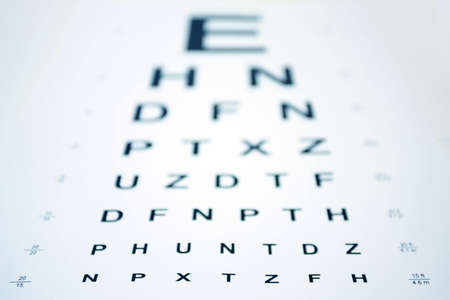 Snellen Eye Chart with shallow depth of fieldの写真素材