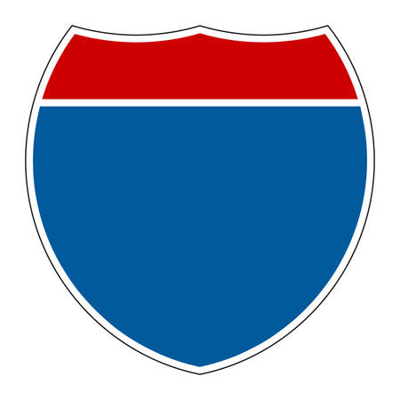 Empty Interstate Sign on white backgroundのイラスト素材