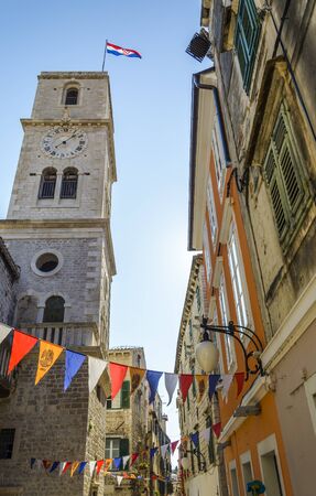 tower bell ,Catholic church of St. Ivan, Sibenik, Croatiaのeditorial素材
