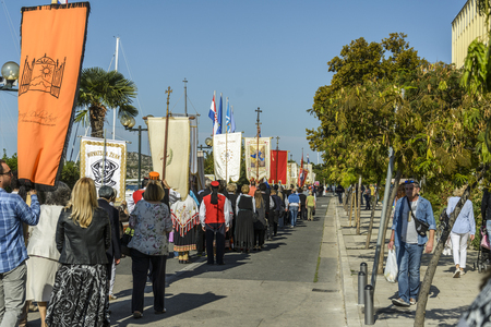 SIBENIK, CROATIA,  29 SEPTEMBER, 2017:Procession for the  Saint James day in the Street of Sibenikのeditorial素材
