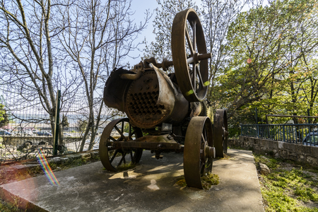 Oldest steam engine in the Museum of history in Varna, Bulgaria