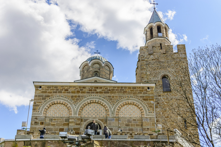 VELIKO TARNOVO,BULGARIA, APRIL 04 2015: tourist visiting the church of the tsarevets stronghold in Veliko Tarnovoのeditorial素材