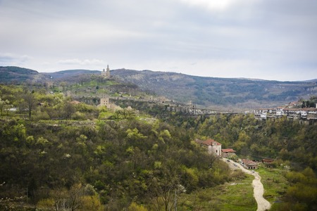 Tsarevets stronghold in the city of Veliko Tarnovo,Bulgariaの写真素材