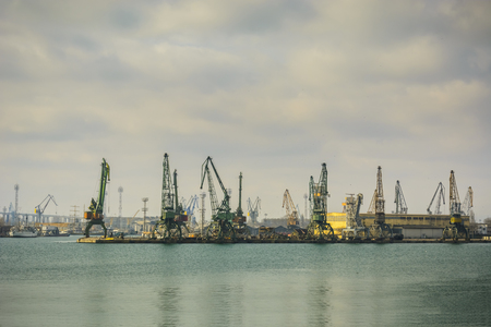 Old crane in the harbor of Varna, Bulgaria
