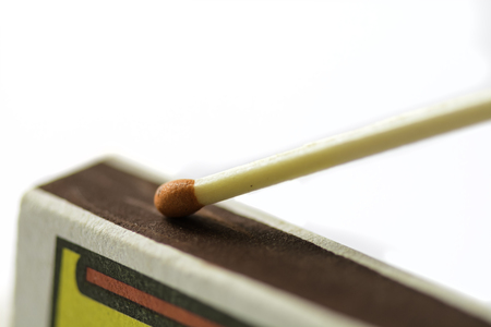 Close up of a match on a Scraping surface