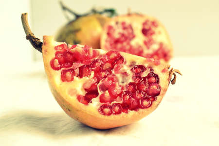 Colorful pomegranate fruit photography for background or wallpaperの写真素材