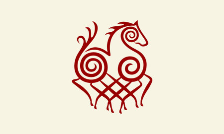 Horse, symbol of the year 2017. Chinese zodiac.のイラスト素材