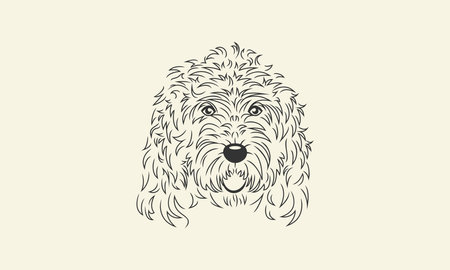 line art dog logo templateのイラスト素材