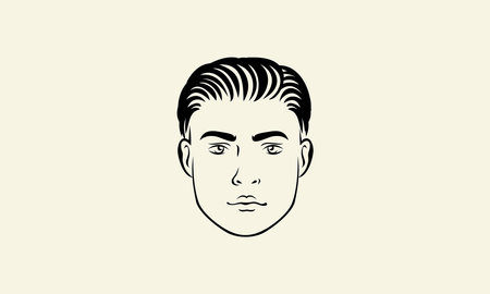 line art man face logoのイラスト素材