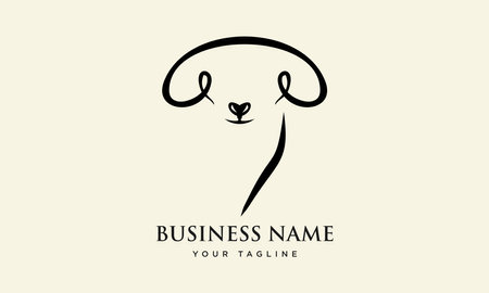 cute sheep logo design vector icon symbol icon graphic illustration creative ideaのイラスト素材