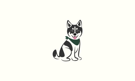silhouette dog modern logo templateのイラスト素材