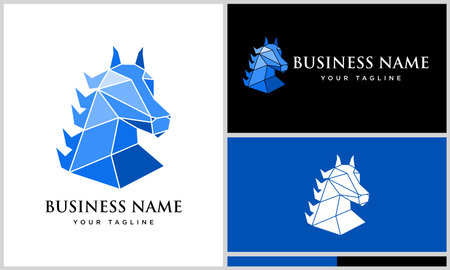 polygonal horse head logo templateのイラスト素材