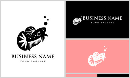 silhouette beta fish logo designのイラスト素材