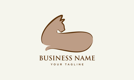 cat Logo Design Vector. Animal Logo Design Vector Illustration.のイラスト素材