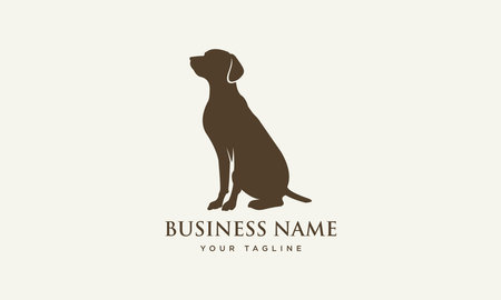 Labrador Retriever dog vector logo design template. Vector illustration.のイラスト素材