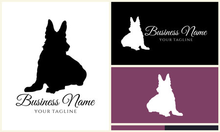 silhouette fox wolf logo templateのイラスト素材
