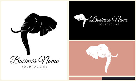 silhouette vector elephant logo templateのイラスト素材