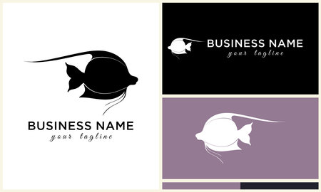 silhouette vector fish logo templateのイラスト素材
