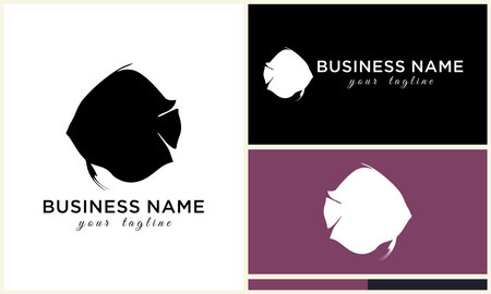 line art fish logo templateのイラスト素材