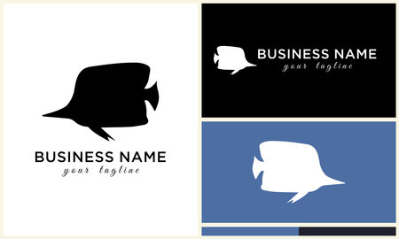 line art fish logo templateのイラスト素材