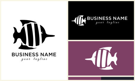 line art fish logo templateのイラスト素材