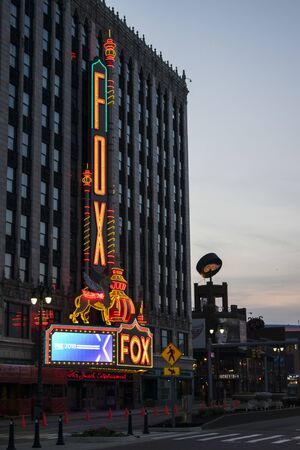 Detroit, Michigan / USA - May 14, 2018: Fox Theater on Woodward in Midtownのeditorial素材