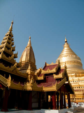 Shwezigon Paya, Nyaung U, Bagan, Myanmarの写真素材