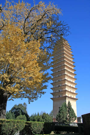 The Three Pagodas of Chongsheng Temple at Dali, Chinaのeditorial素材