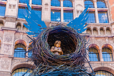 London, England - 9 April 2017 - Harry Potter And The Cursed Child model displays in front of the theater bulding in London, England on April 9, 2017のeditorial素材