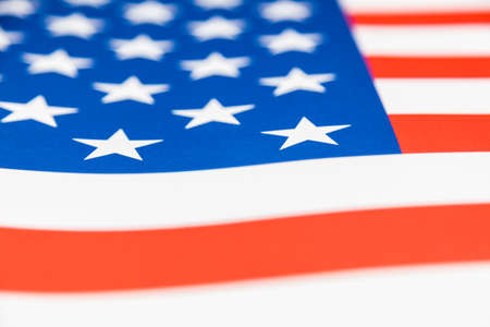 Close up of paper USA flag, selective focus on a star, good for 4th of July or any national theme