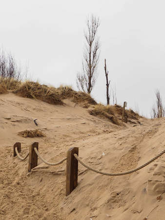 Beach erosion along Lake Michiganの写真素材