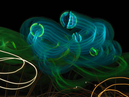 Light trails with long exposure.の写真素材