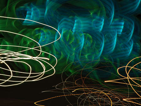 Light trails with long exposure.の写真素材