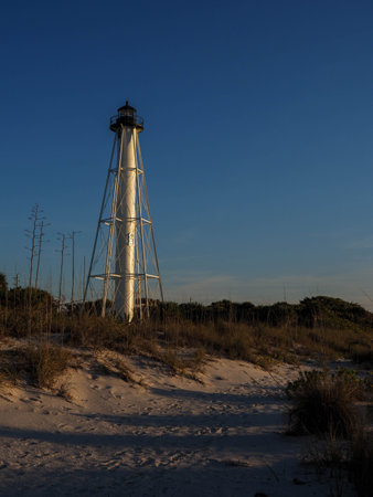 Gasparilla Island Lighthouse in Boca Grande, Florida.のeditorial素材