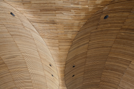 Roof of National Assembly building, Cardiff,UKの写真素材