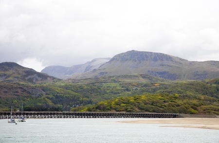 Barmouth harbour North Walesの写真素材