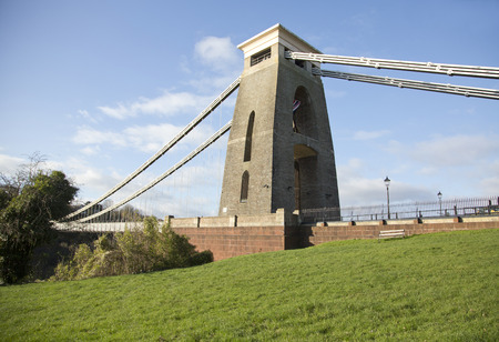 Clifton suspension bridge in Bristol, UK built by Isambard Kingdom Brunel, the bridge spans the...
