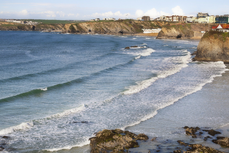 View of the Cornish coastline in the county of Cornwall, UKの写真素材