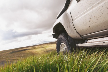 Closeup photo of offroad ready carの写真素材