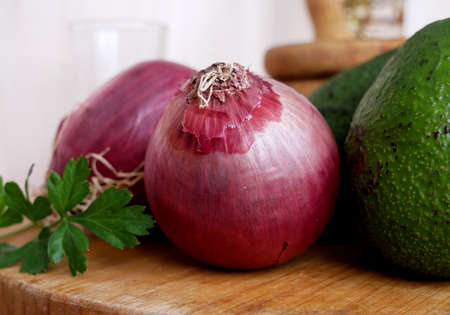 Onions and avocadosの写真素材