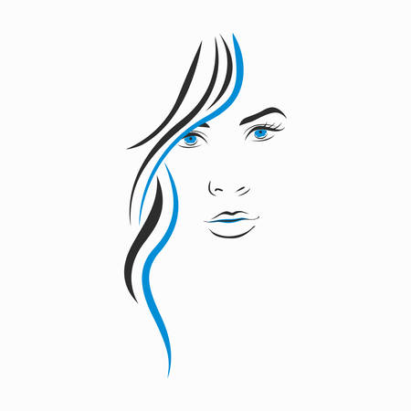 Girls Silhouette Face Hair Beautyのイラスト素材