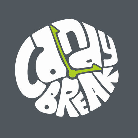 Candy Break Rest Time Clock logoのイラスト素材