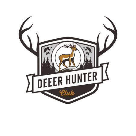 deer terget hunter wildlife sport logoのイラスト素材