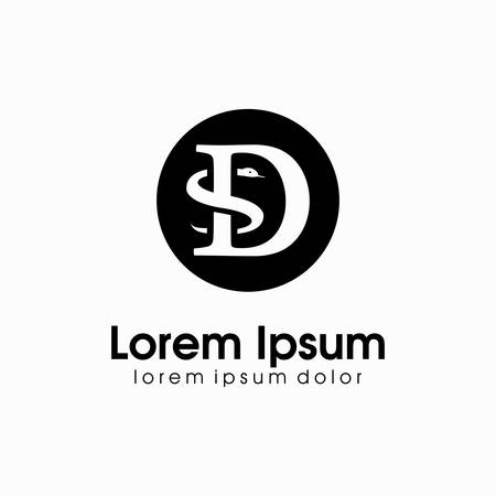D S DS Letter Modern logoのイラスト素材