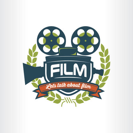 Film roll badge Production logoのイラスト素材