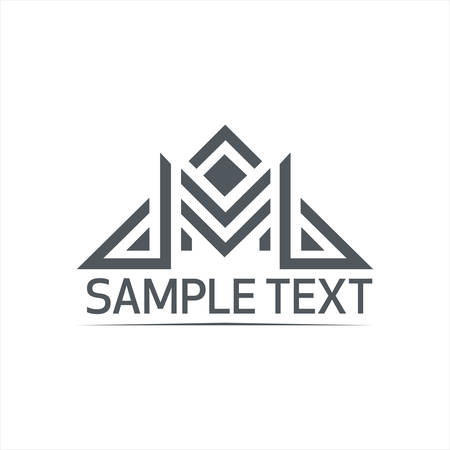 M letter Triangle Line Artのイラスト素材