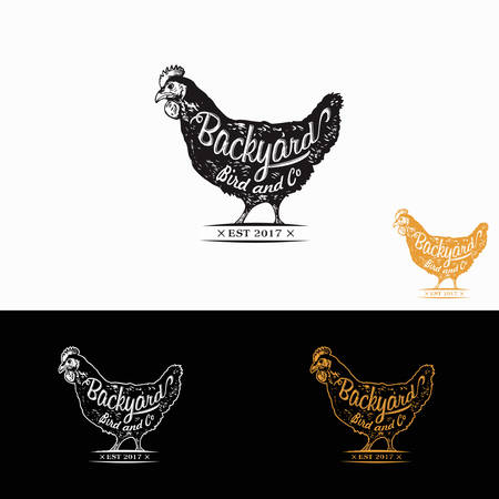 Backyard Farm Hen Chicken birdsのイラスト素材