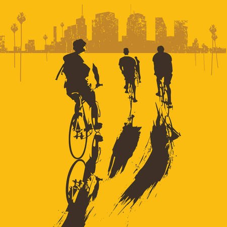 Biking people trip vintage classicのイラスト素材